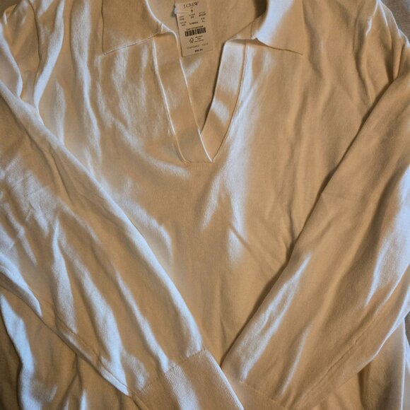 J. CREW Cotton Long sleeve Polo top - Picture 2 of 4